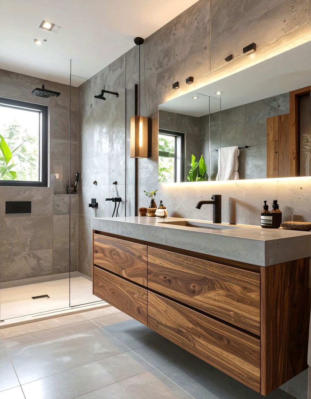Concrete and Wood Bathroom Planning Tool - 30 bathroom design tool ideas