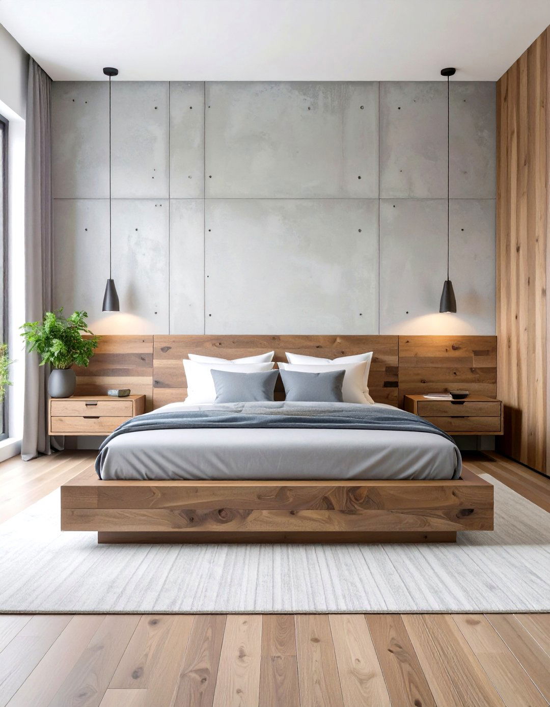 Concrete and Wood Bedroom - 30 master bedroom ideas modern