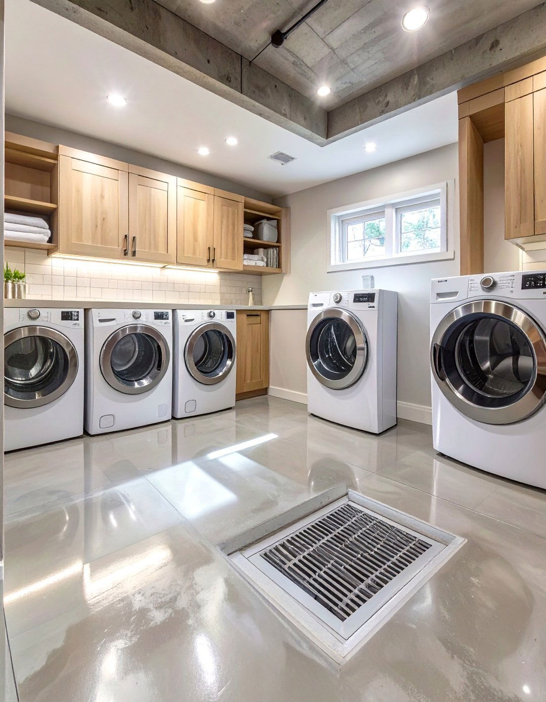 Concrete with Integrated Drains - 30 concrete basement floor ideas