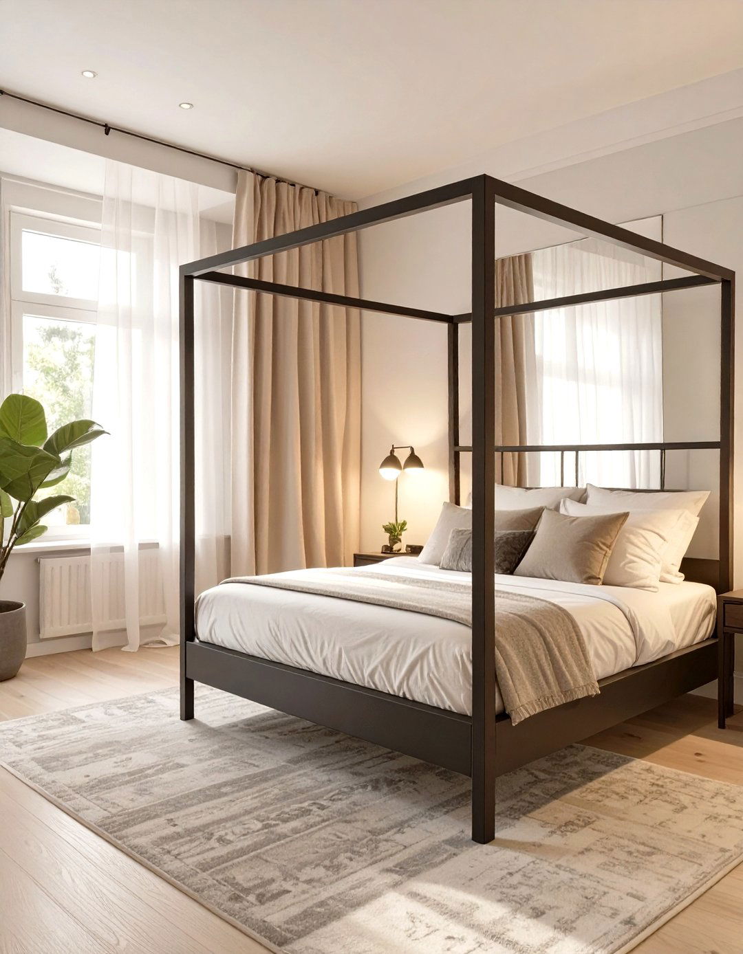 Consider a Simple Canopy Bed Frame in the Master Bedroom - 30 simple master bedroom ideas