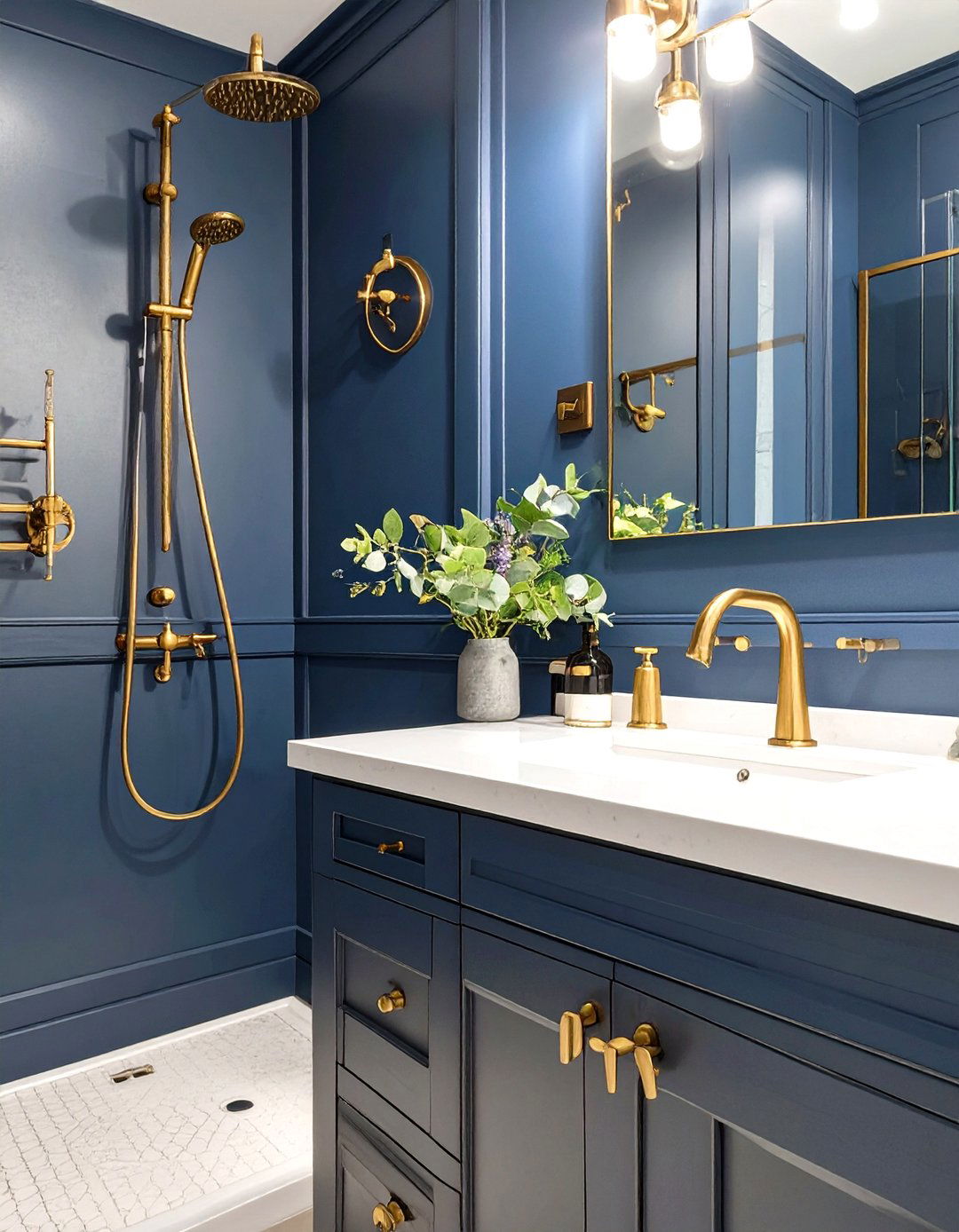 Consistent Metal Finishes - 30 small bathroom inspo ideas