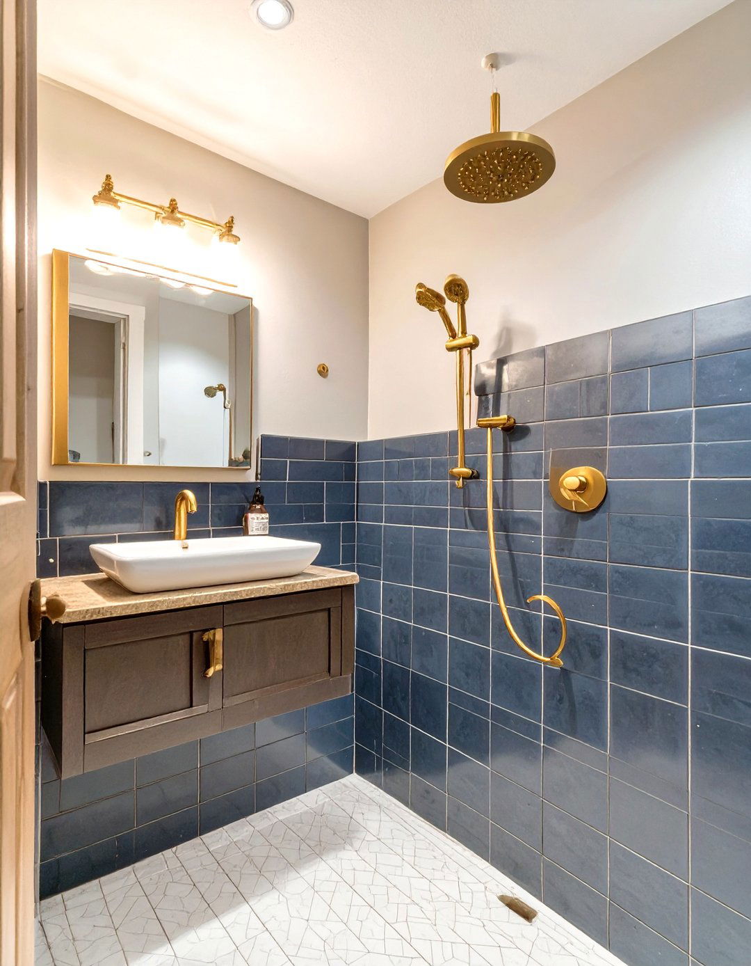 Consistent Metal Finishes - 30 small basement bathroom ideas