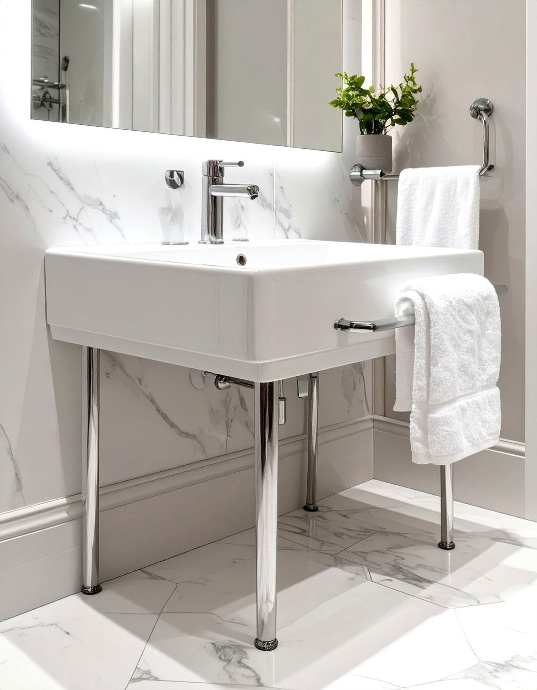 Console Sink with Exposed Legs - 30 small bathroom sink ideas