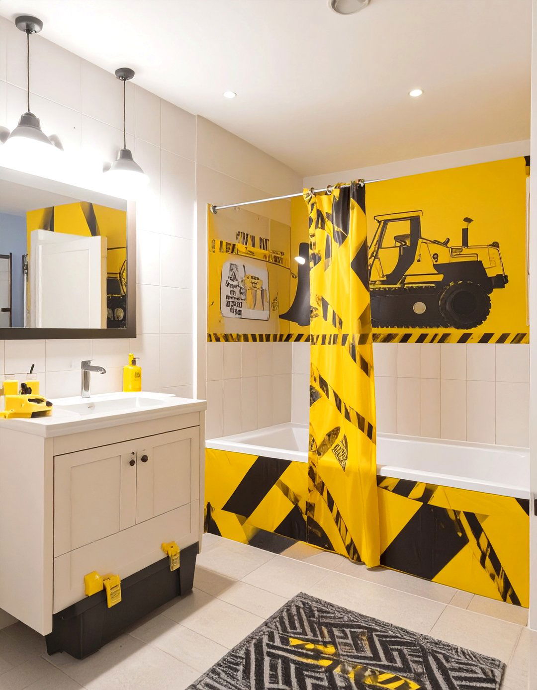Construction Zone Bathroom - 30 kids bathroom ideas