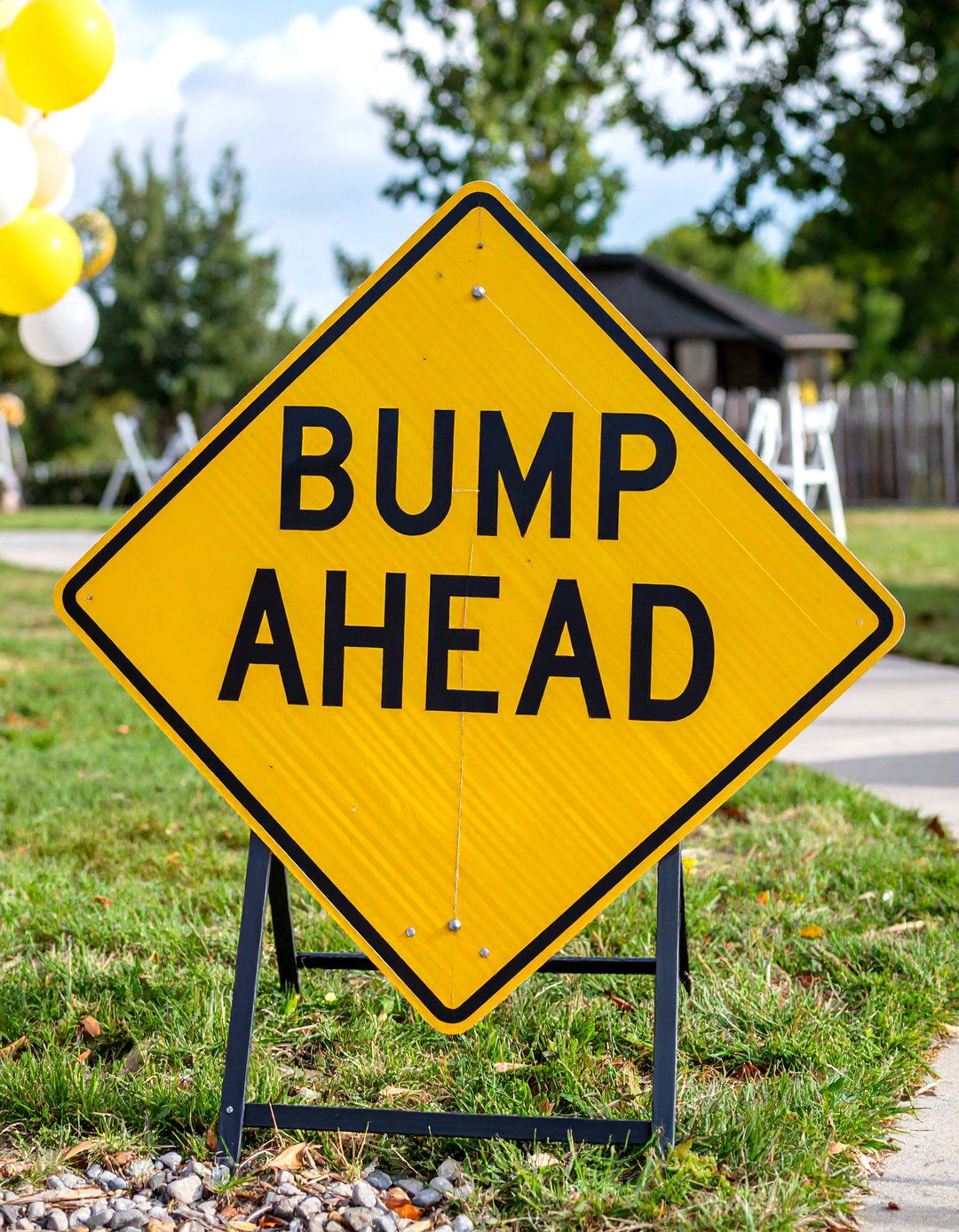 Construction Zone Bump Ahead Sign - 30 baby shower sign ideas