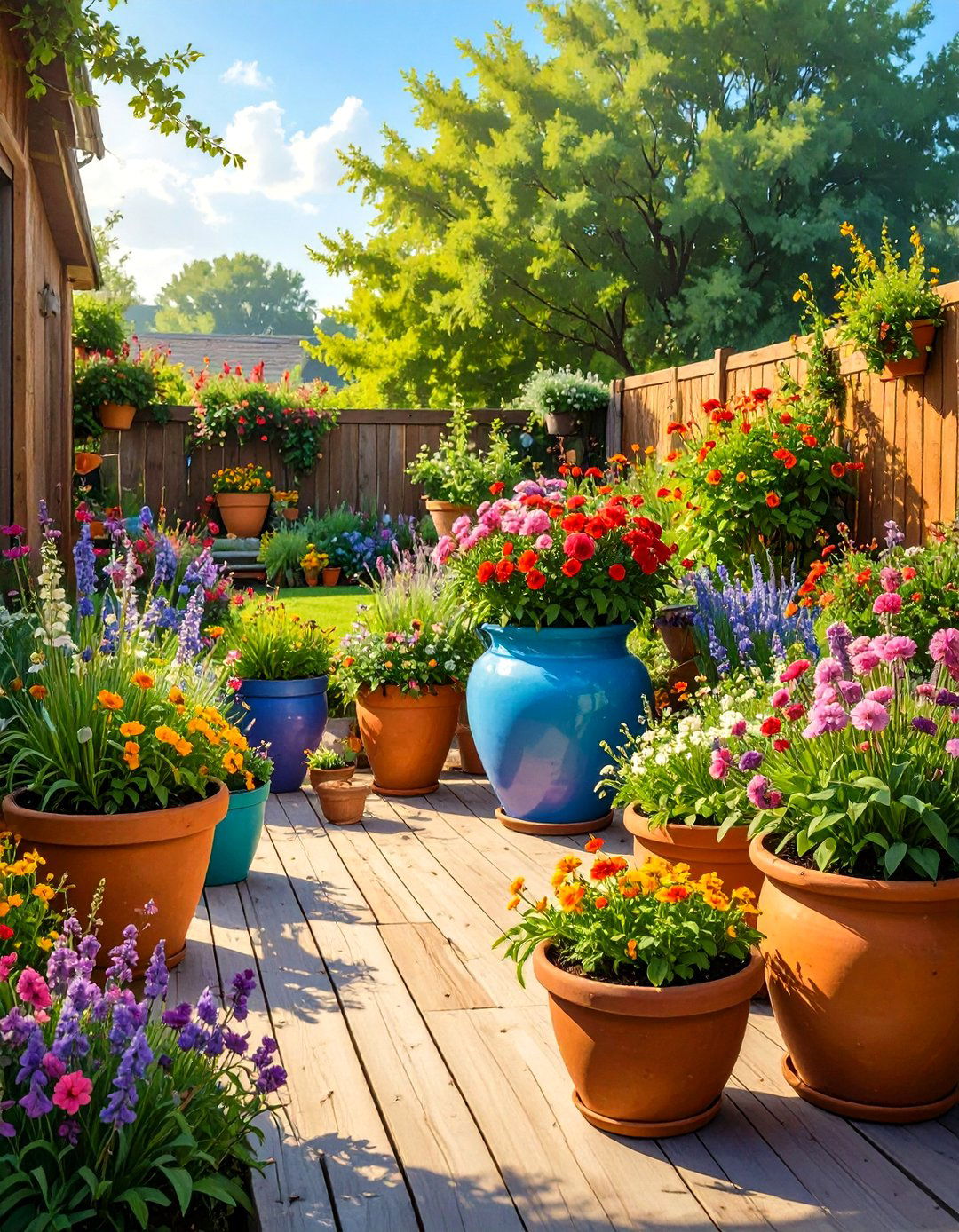 Container Garden for a Versatile Backyard - 30 simple backyard ideas