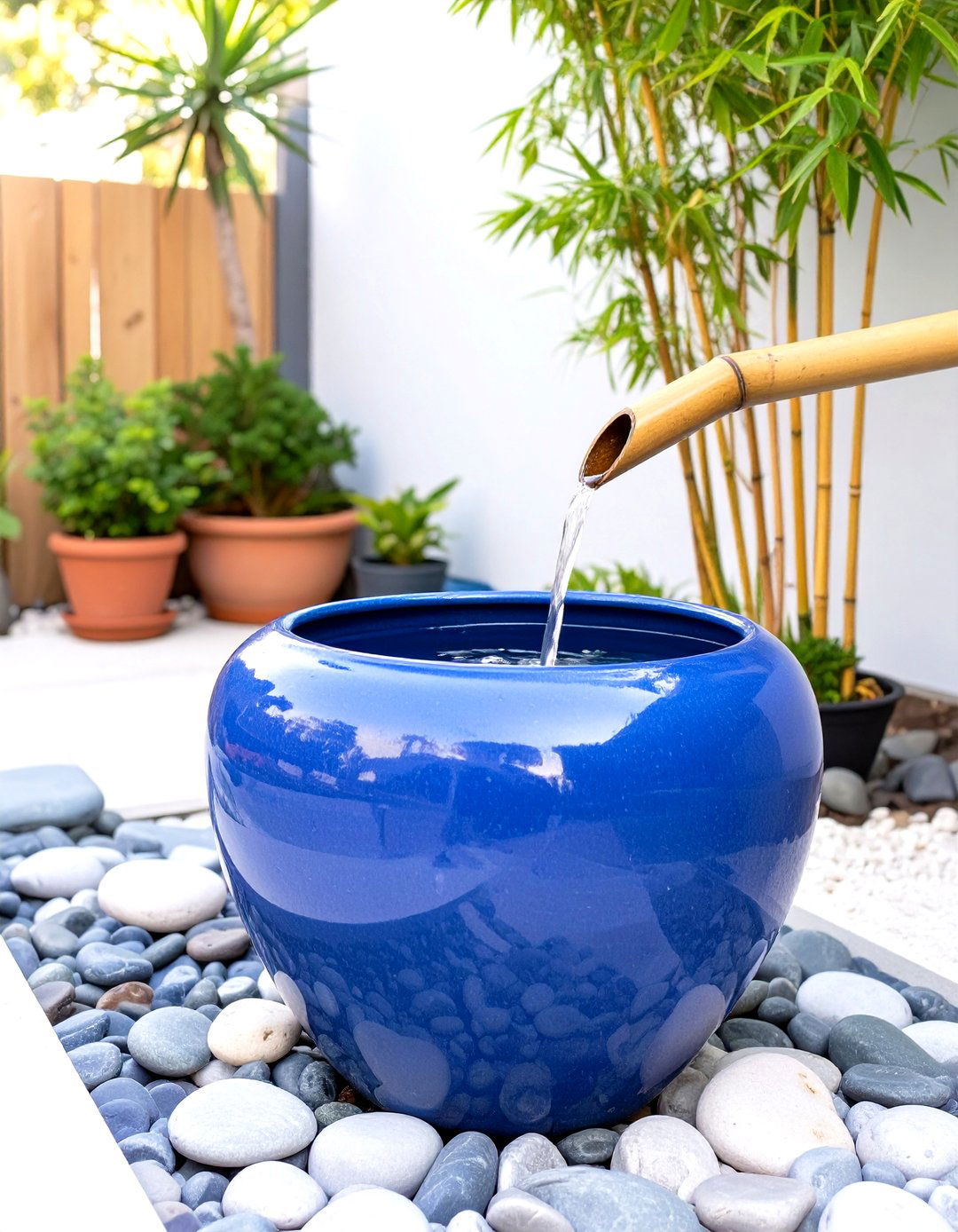 Container Water Feature - 30 small backyard landscape ideas