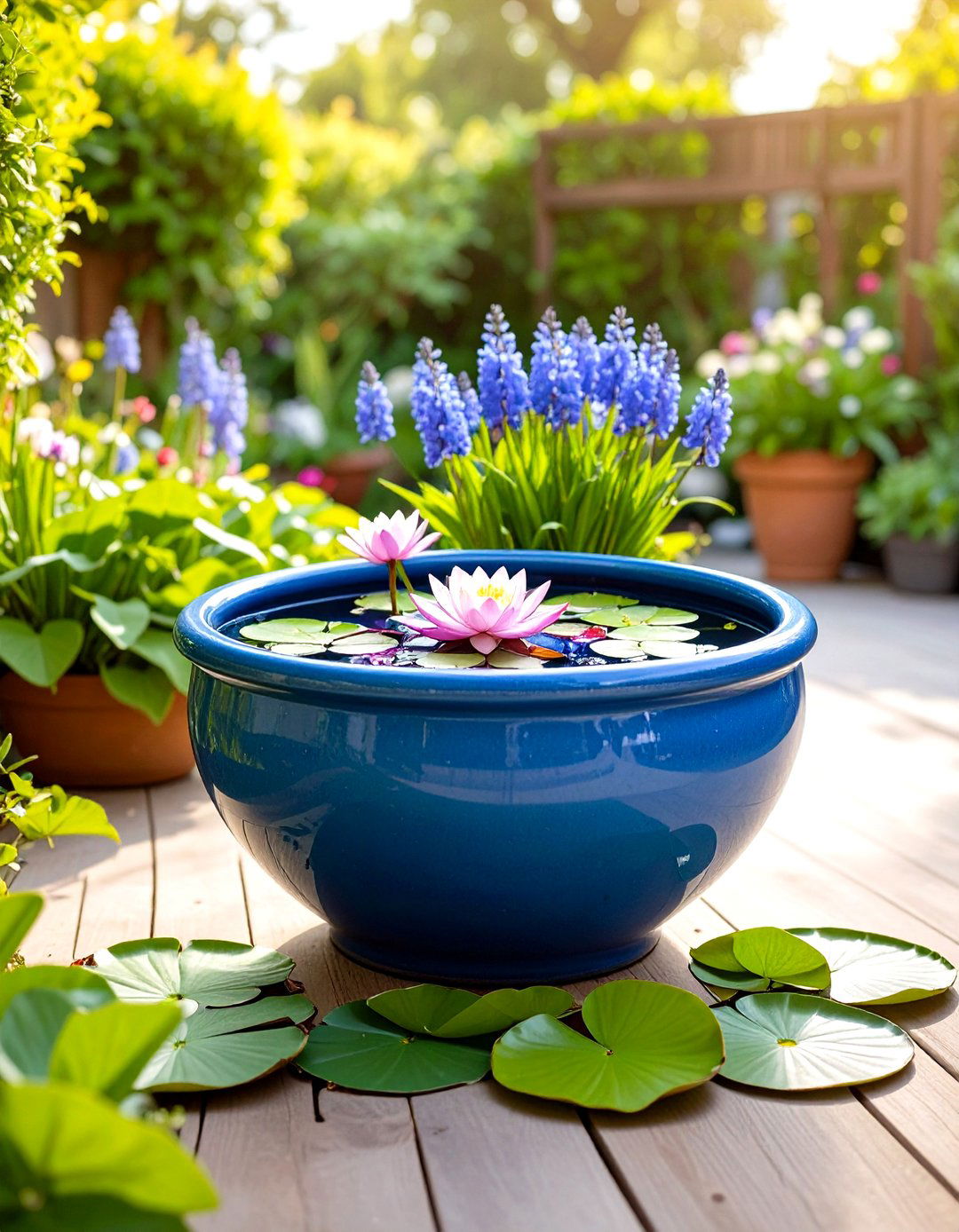 Container Water Patio Garden Feature - 30 patio garden ideas