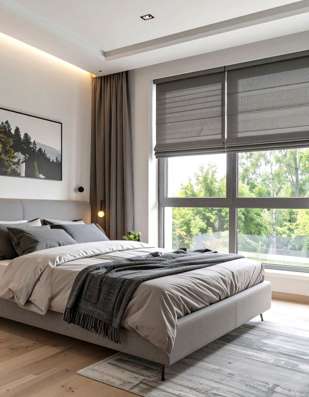 Contemporary Bedroom Motorized Shades - 30 bedroom window ideas