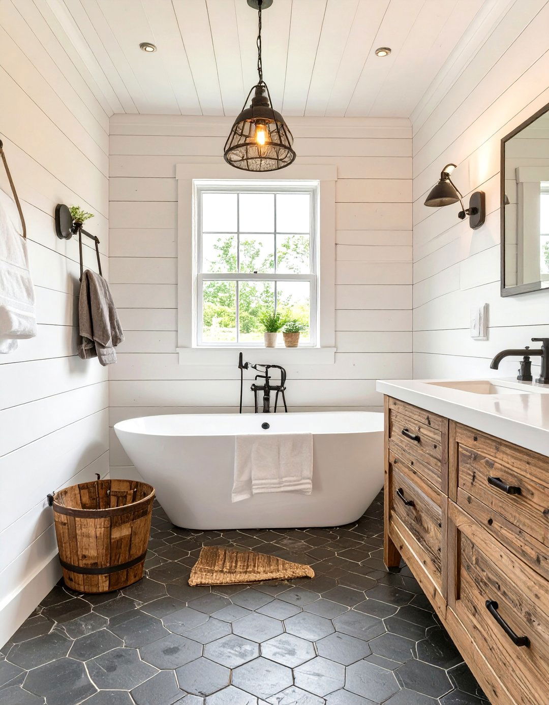 Contemporary Farmhouse Bathroom - 30 interior design rendering ideas