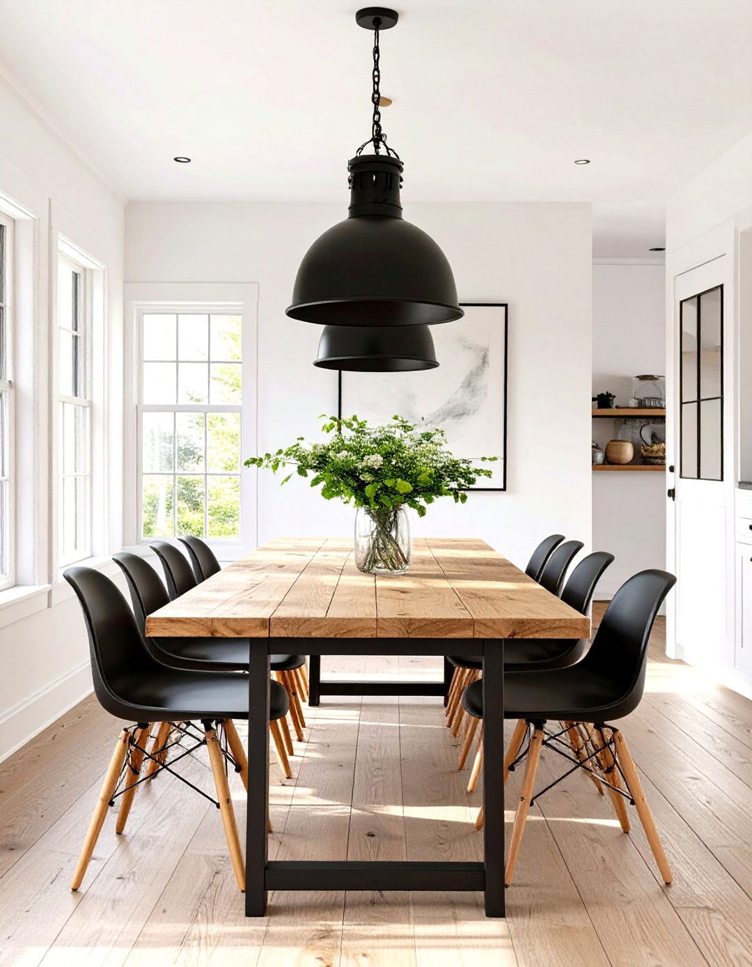 Contemporary Farmhouse Dining Area - 30 interior design for new homeowners ideas