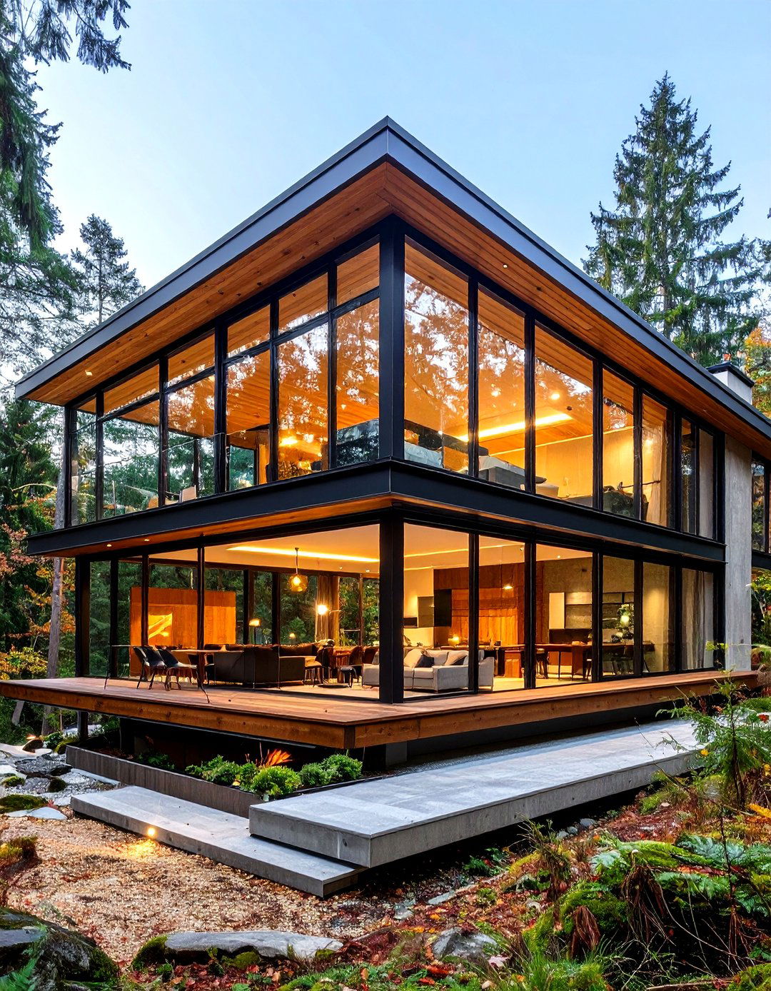 Contemporary Glass House Duplex - 30 duplex house design ideas