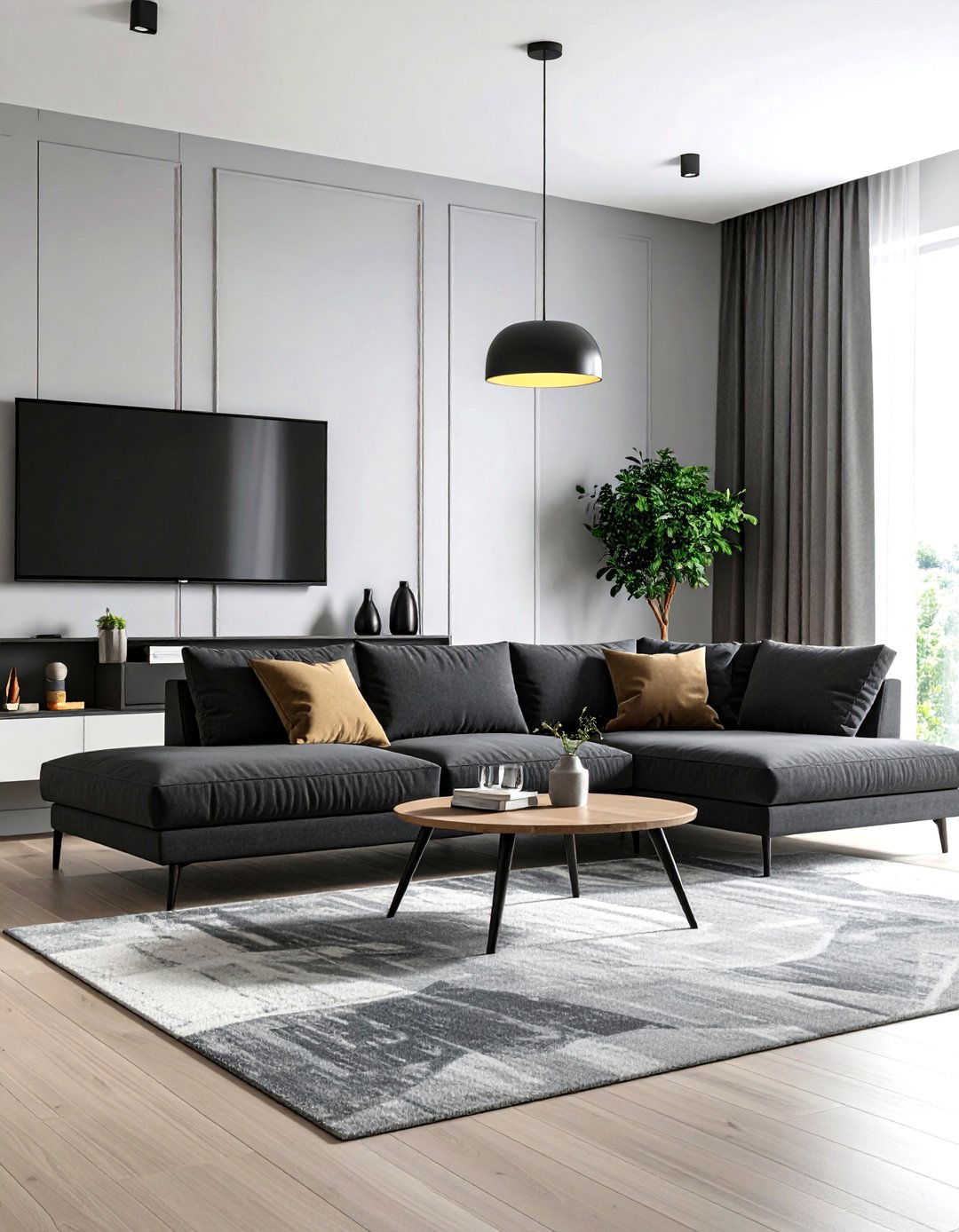 Contemporary Grey and White Living Room - 30 grey and white living room ideas