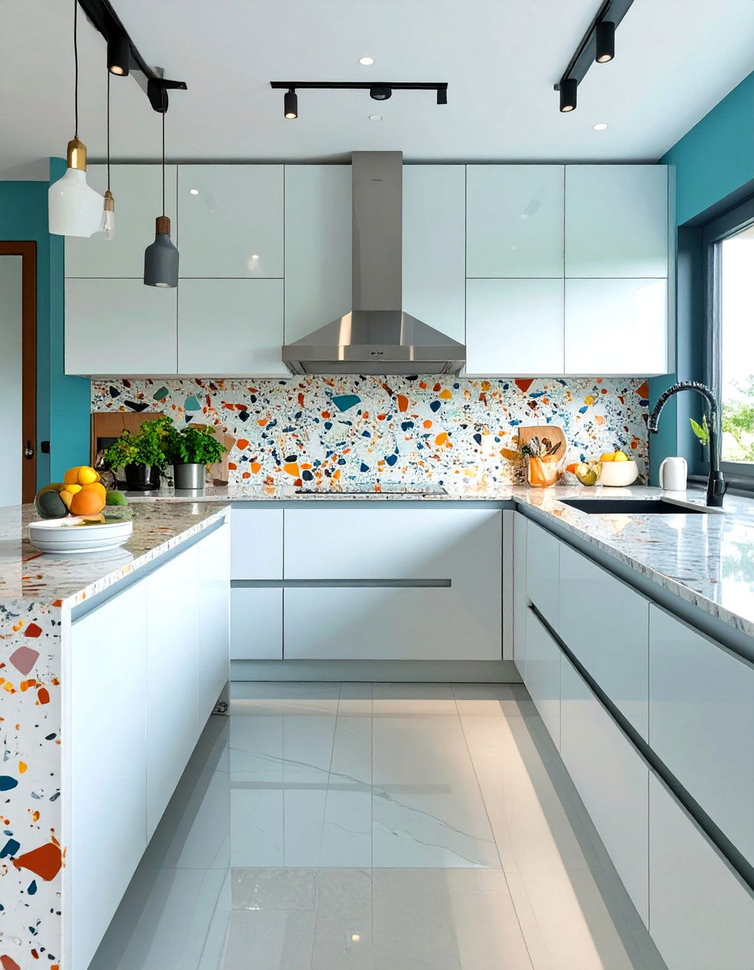 Contemporary Terrazzo Slab Kitchen Backsplash - 30 backsplash kitchen ideas