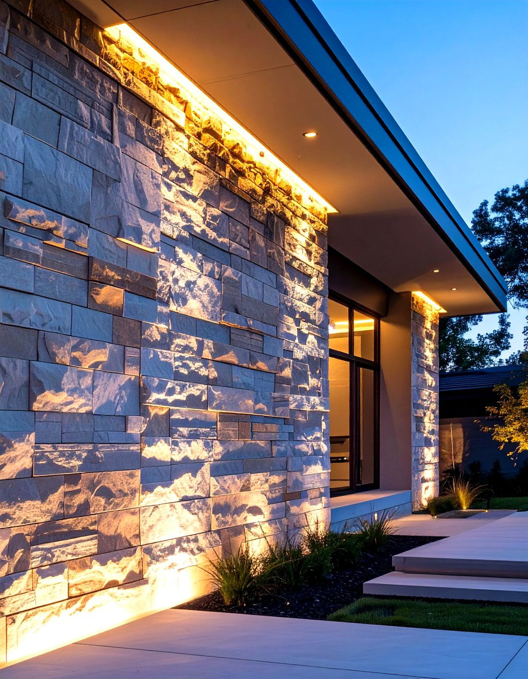 Contemporary Wall Grazing Technique - 30 outdoor light ideas