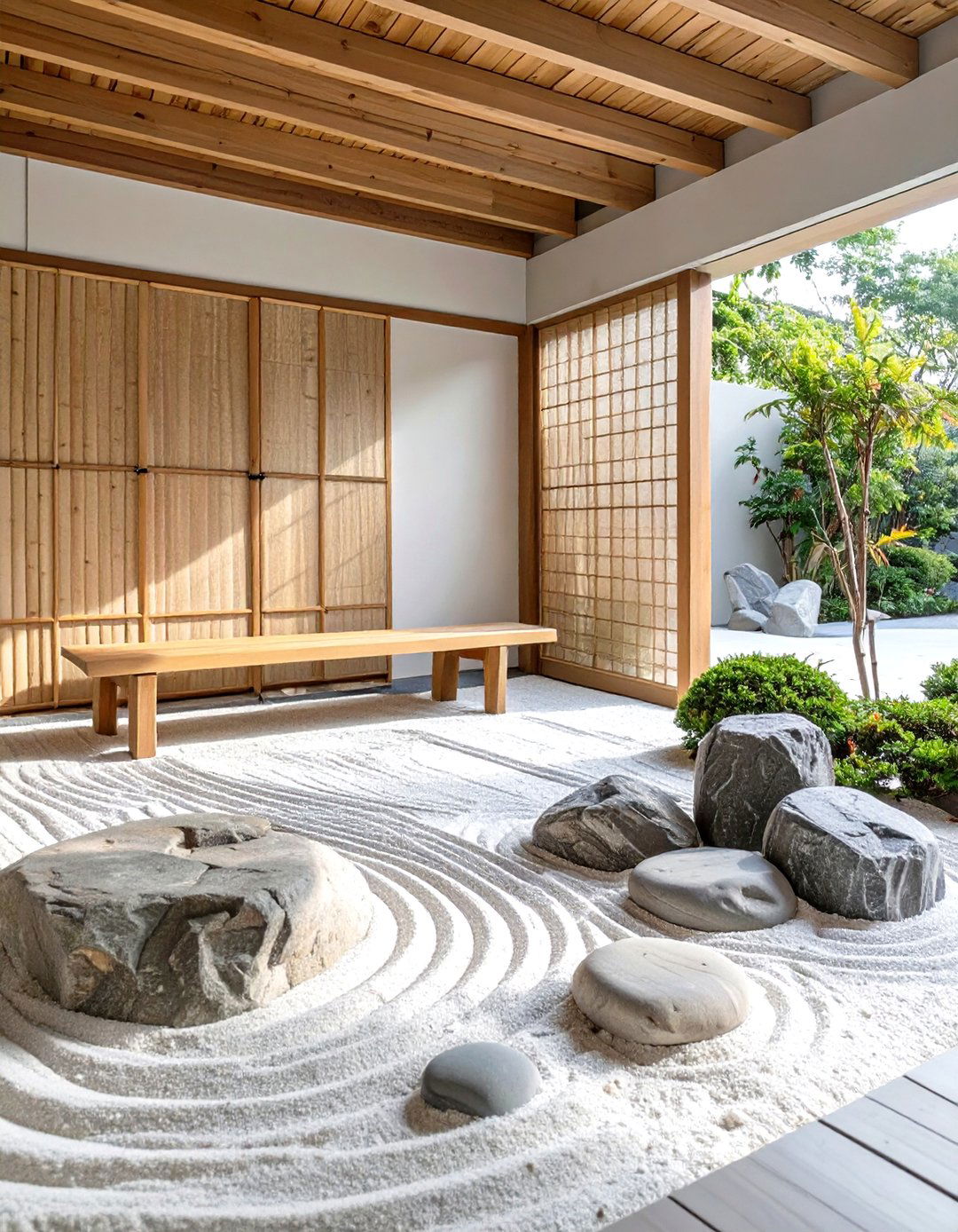Contemporary Zen Garden Space - 30 enclosing under a deck ideas