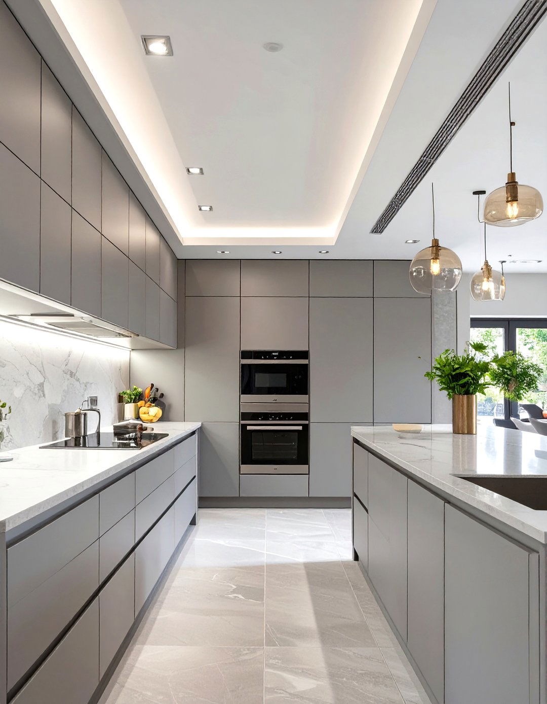 Continuous Cabinetry Soffit - 30 creative ideas for kitchen soffits