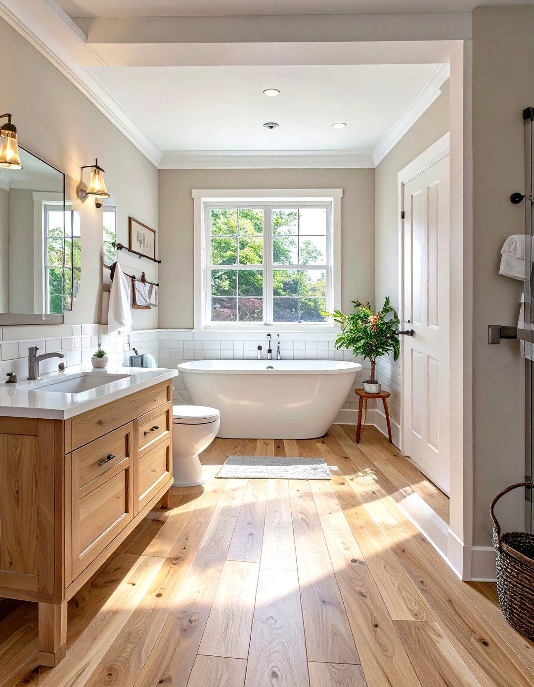 Continuous Flooring from Adjacent Areas - 30 small basement bathroom ideas