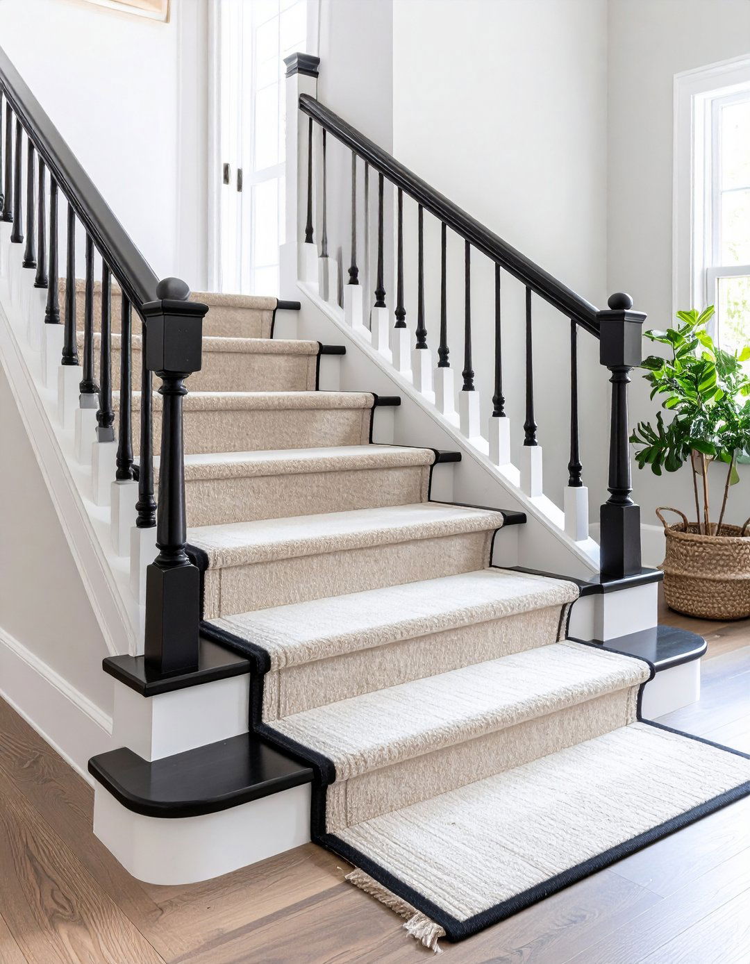 Contrasting Border Stair Runners - 30 latest carpet trends for stairs
