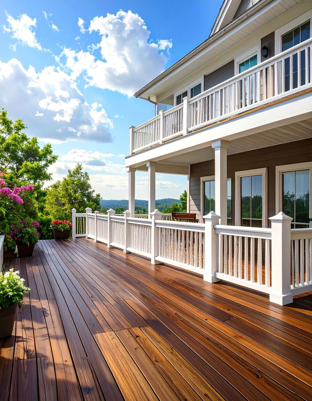 Contrasting Deck and Railing Colors - 30 deck color ideas