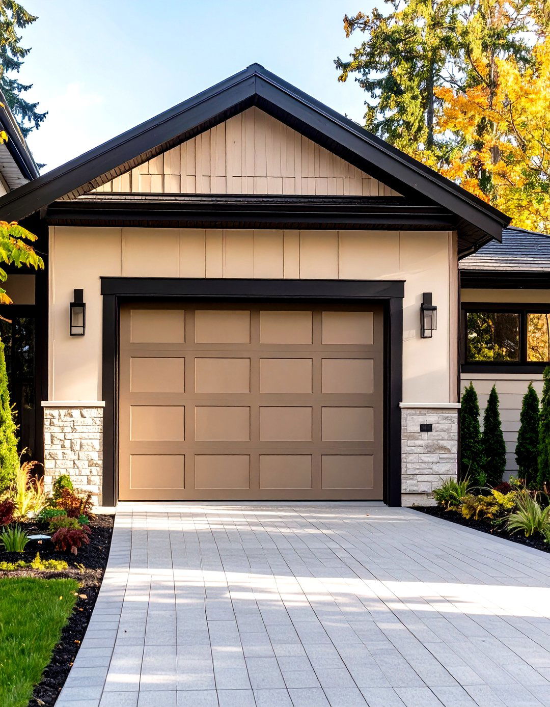 Contrasting Trim Garage Door - 30 garage door paint ideas