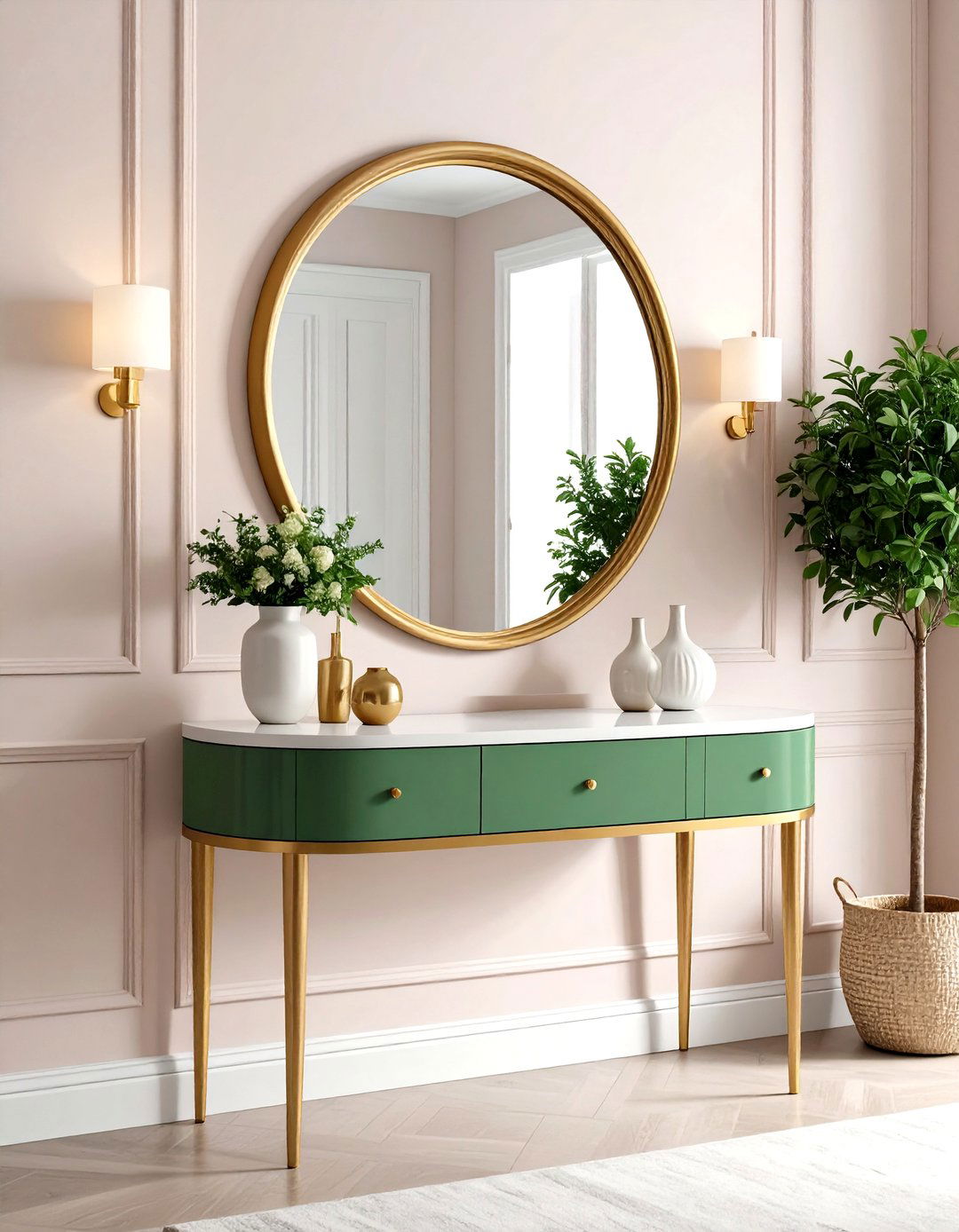 Convex Entryway Mirror - 30 entryway mirror ideas