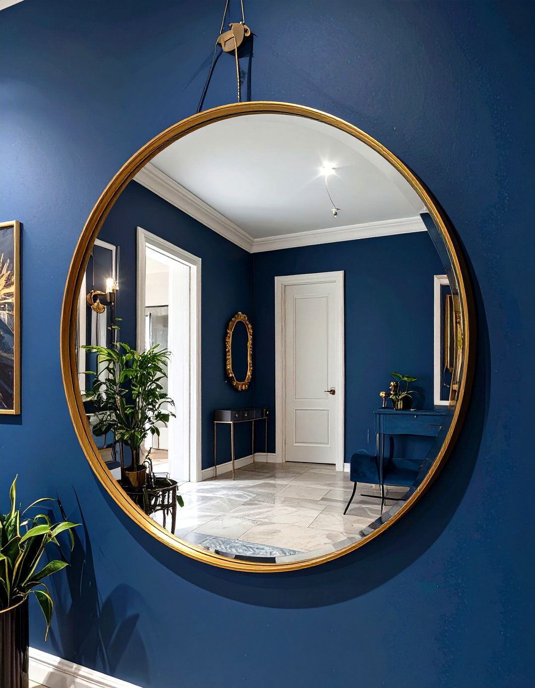 Convex Mirror for a Wide View - 30 how to use mirrors in interior design ideas