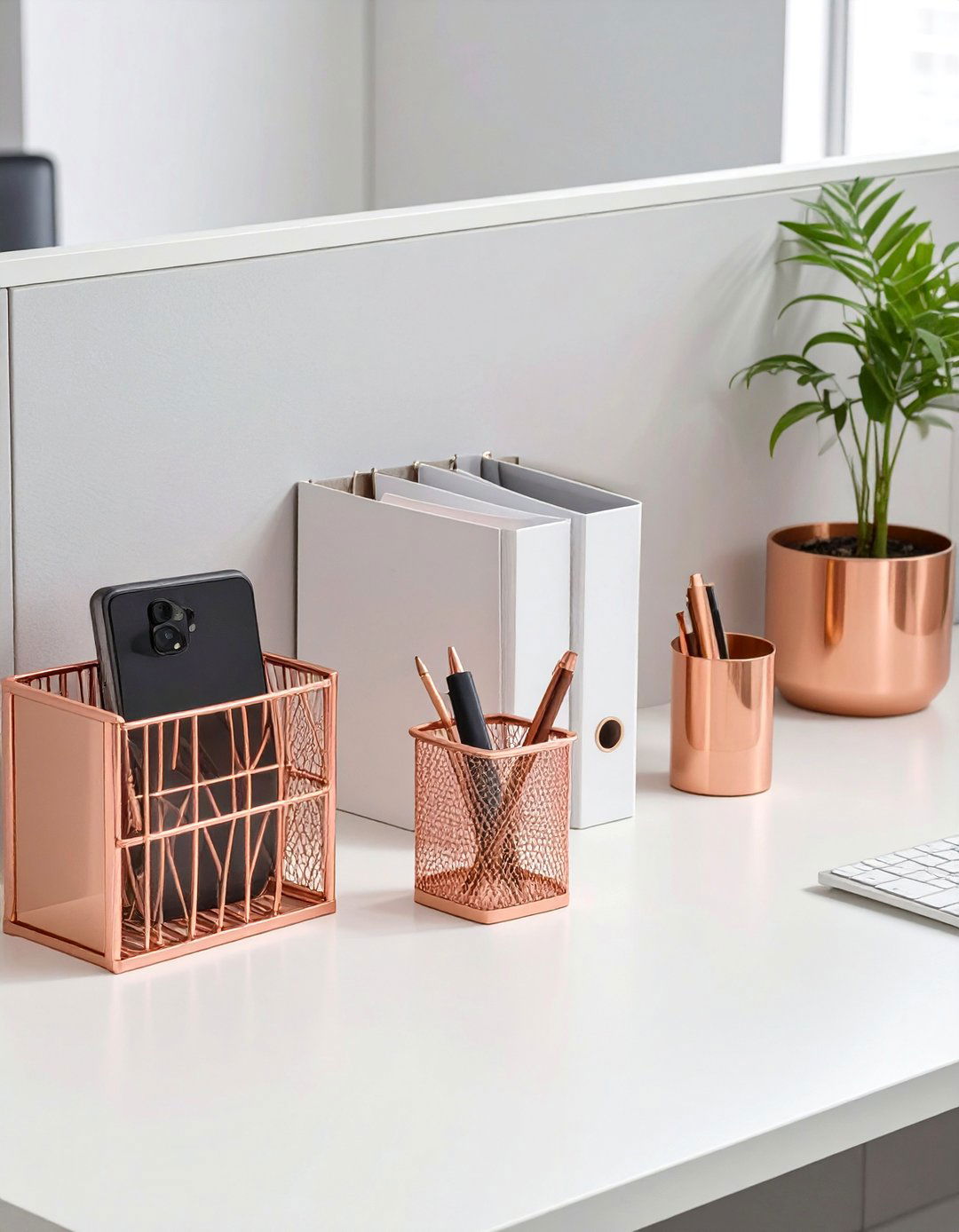 Coordinated Desk Accessory Set - 30 small office cubicle decoration ideas