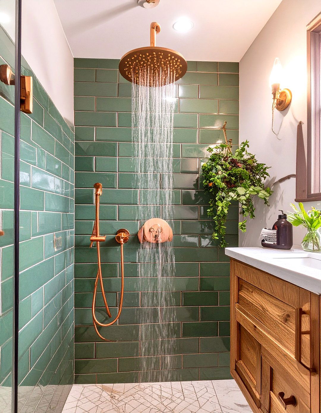Copper Fixtures and Accents Wet Room - 30 wet room bathroom ideas