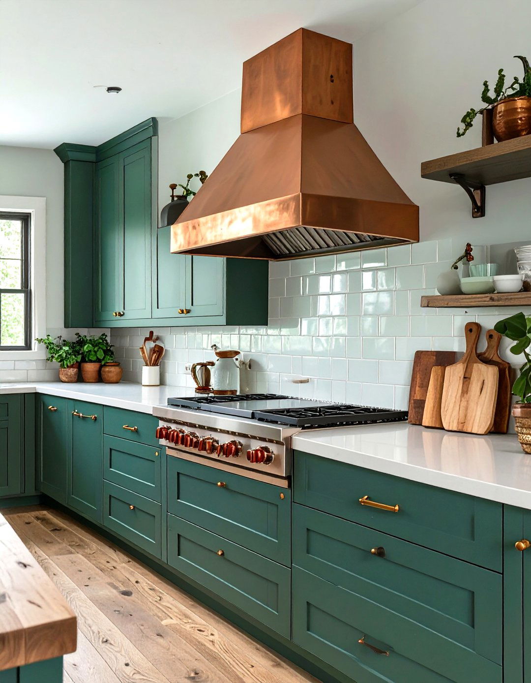 Copper Kitchen Accents - 30 small rustic kitchen ideas