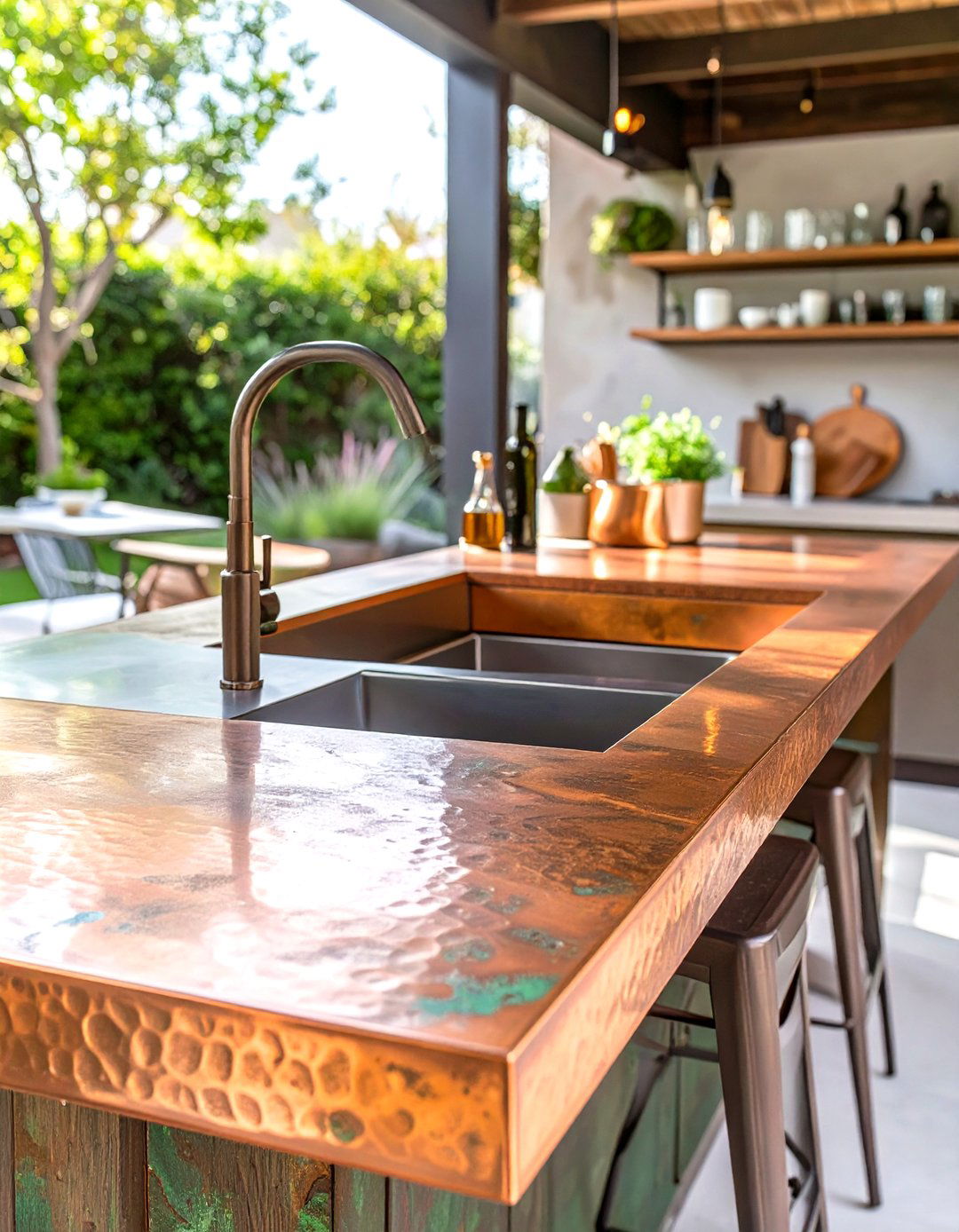 Copper Outdoor Kitchen Countertops - 30 outdoor kitchen countertop ideas
