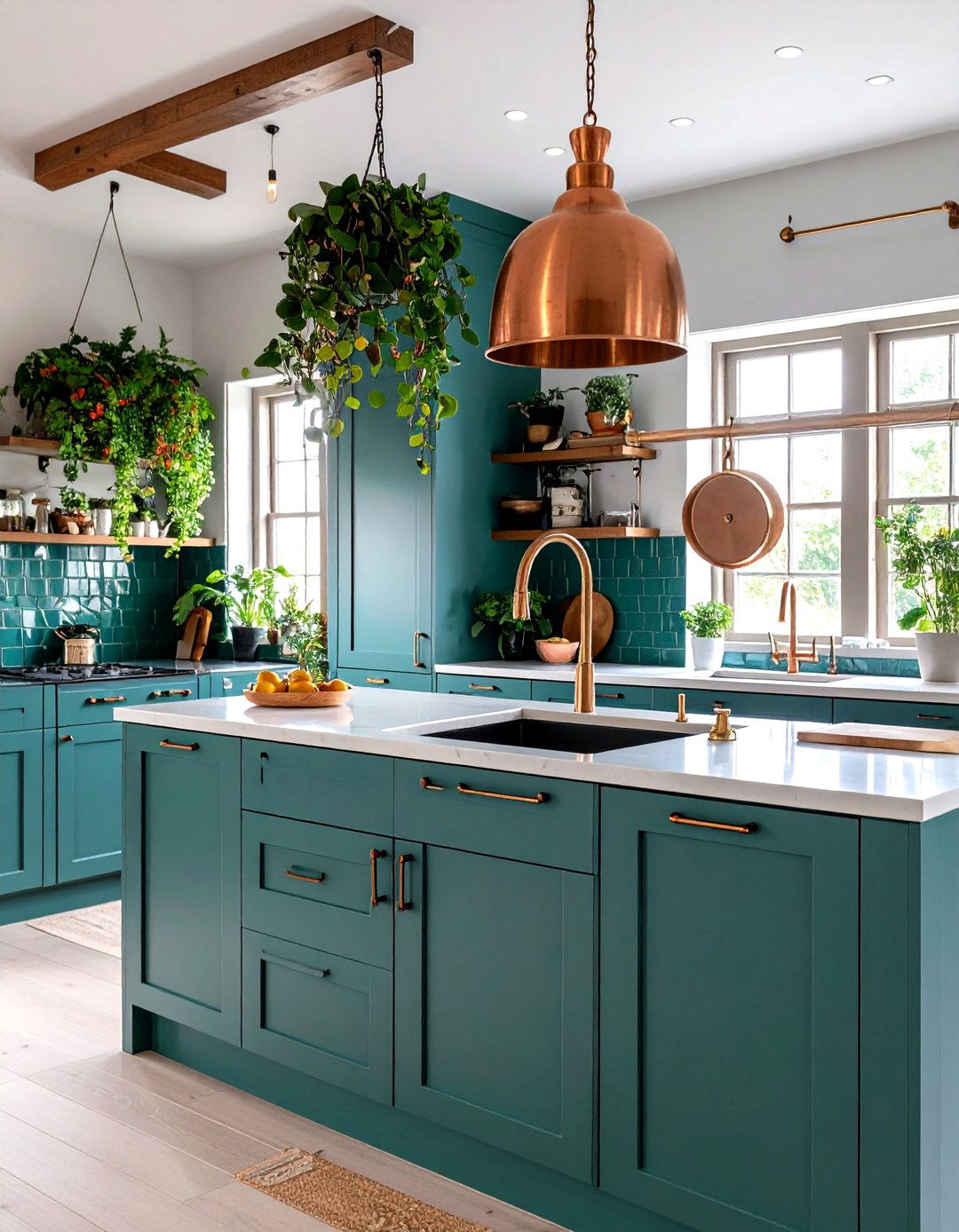 Copper Pipe Over the Sink Holder - 30 kitchen towel holder ideas