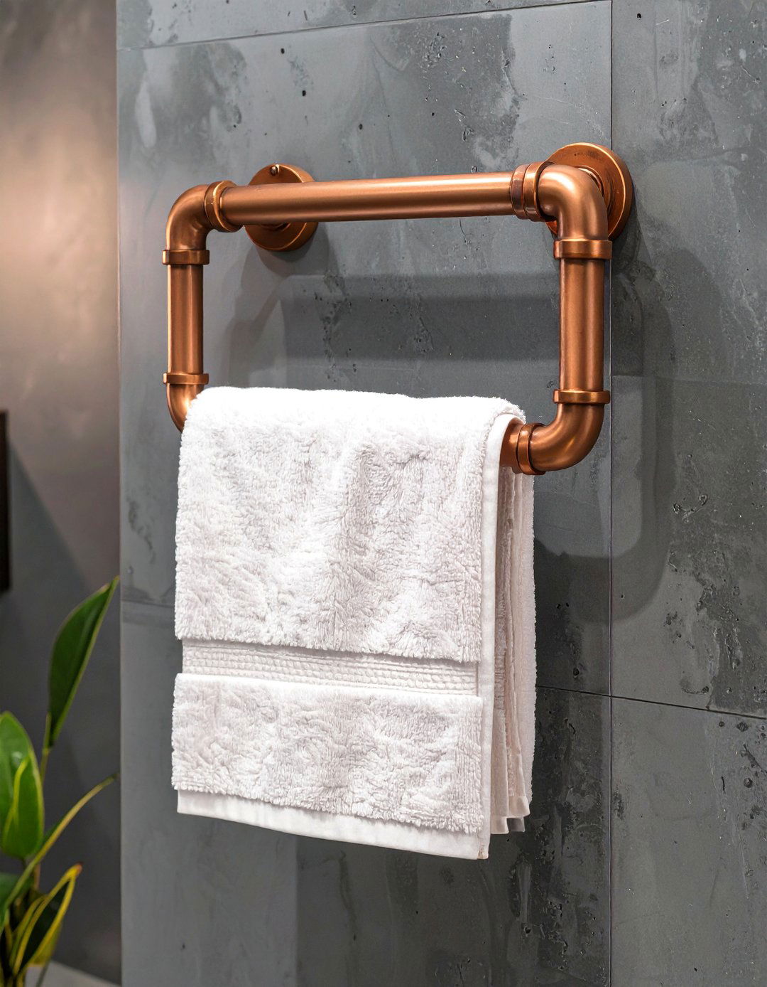 Copper Pipe Towel Bar - 30 bathroom towel hooks ideas