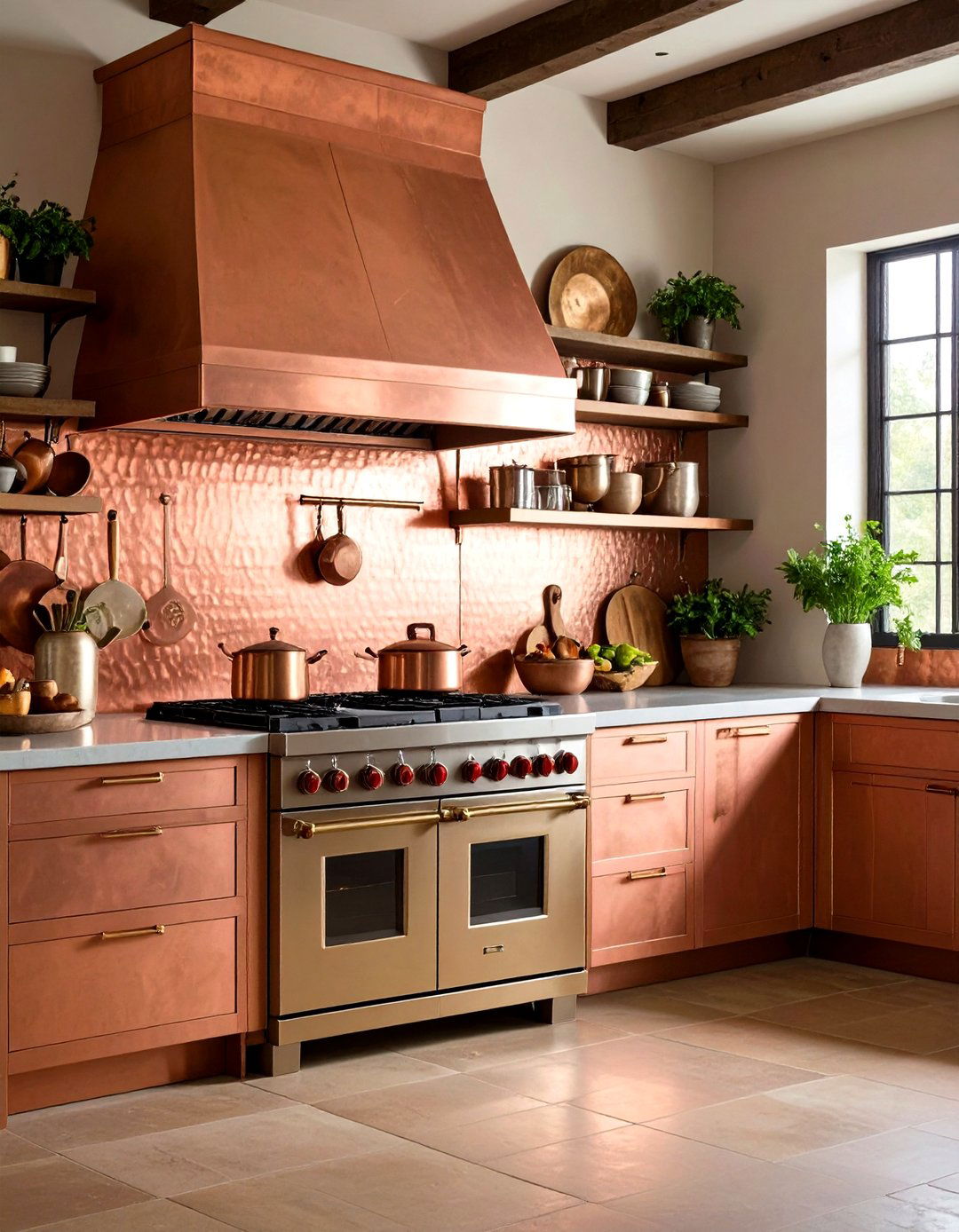 Copper Sheet Backsplash - 30 rustic backsplash ideas