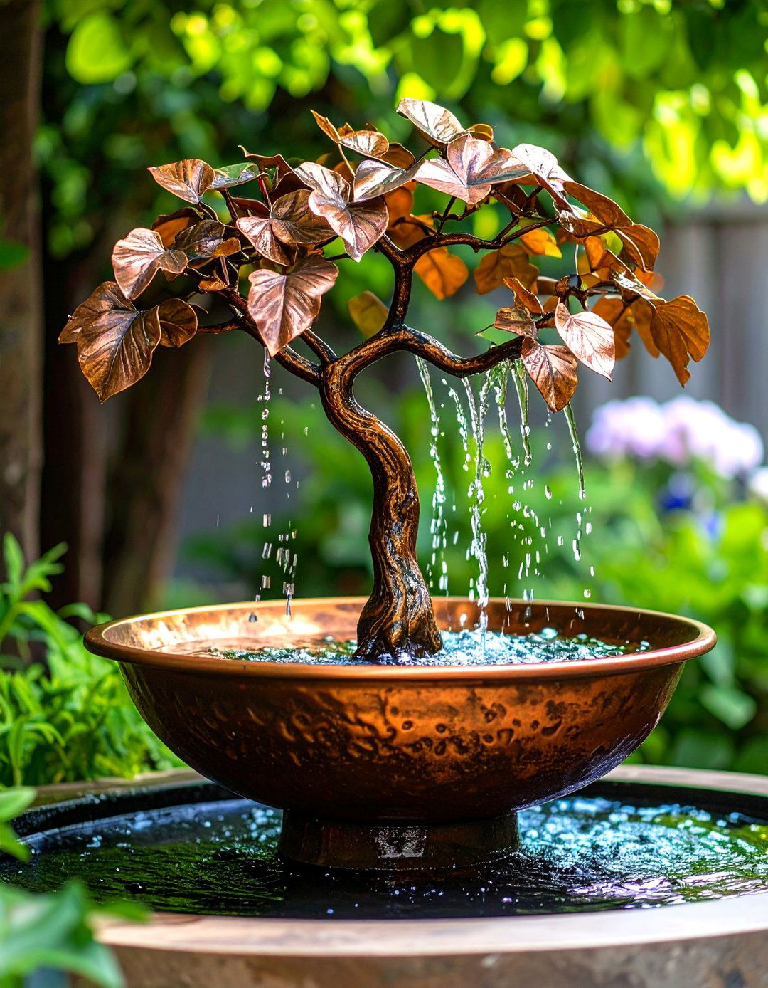 Copper Tree Garden Fountain - 30 garden fountain ideas