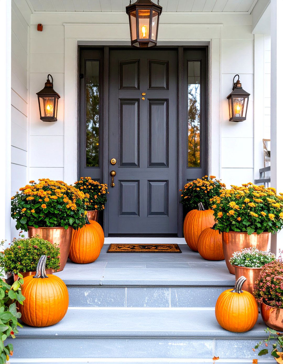 Copper and Metallic Accents Porch - 30 fall porch ideas
