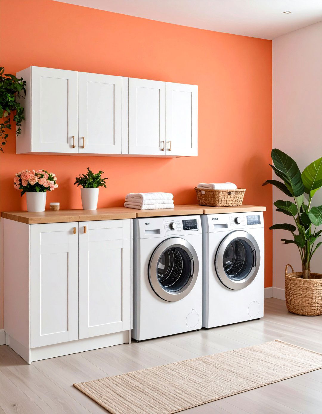 Coral Laundry Room - 30 laundry room color ideas