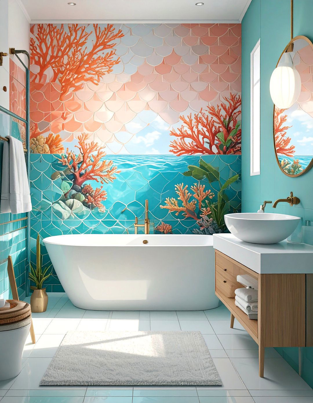 Coral Reef Inspired Bathroom - 30 beach bathroom ideas