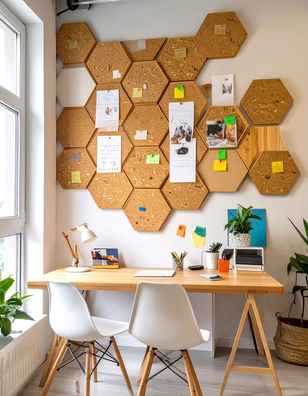 Cork Board Wall Tiles - 30 small office decor ideas