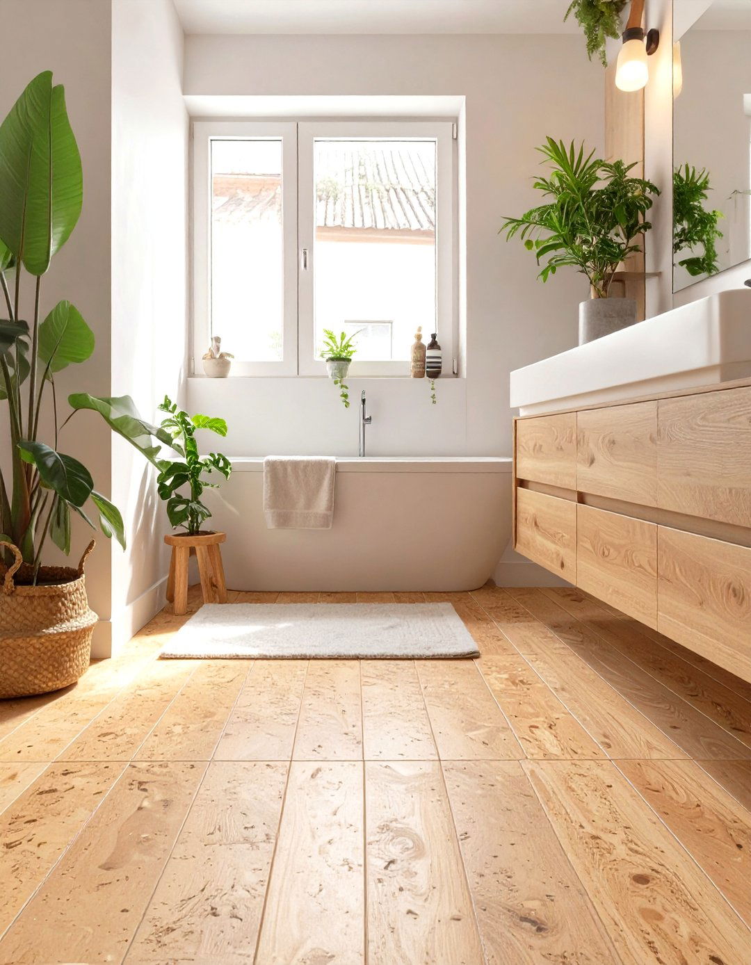 Cork Flooring for Warmth and Comfort - 30 small bathroom bathroom flooring ideas