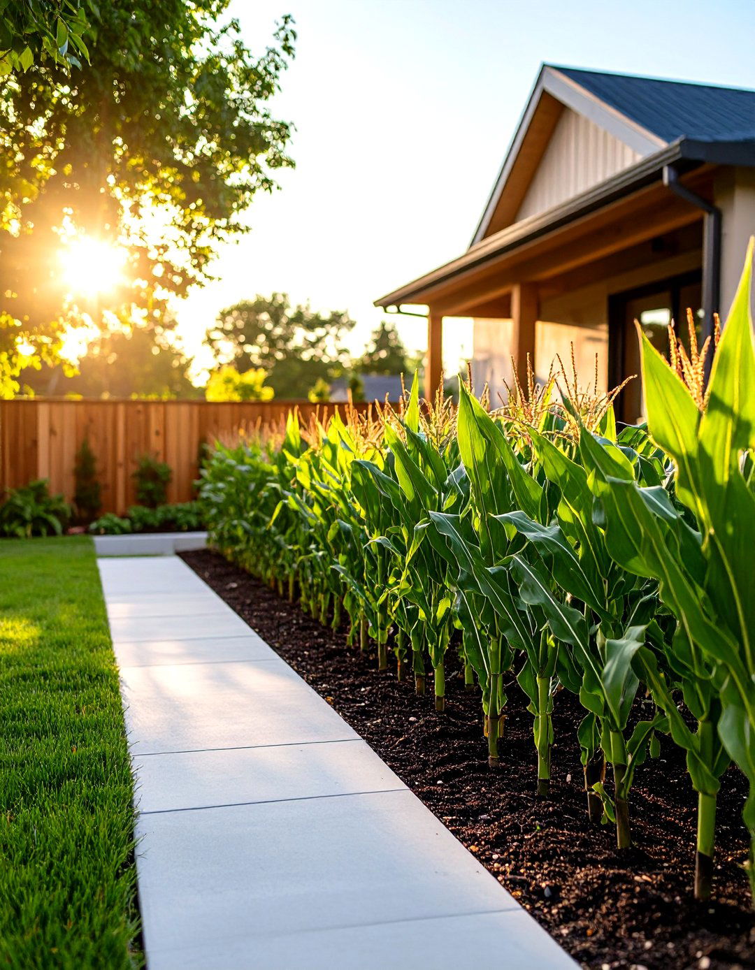Corn Plant Barrier - 30 patio shade ideas on a budget
