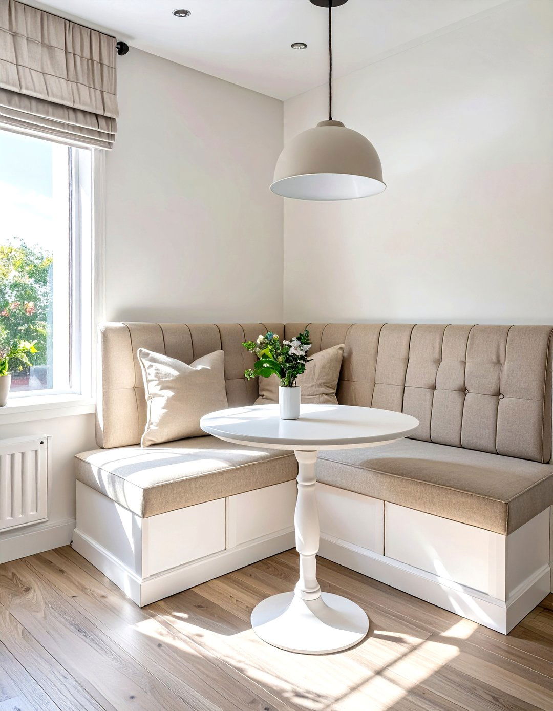 Corner Banquette Seating with a Small Table - 30 what are space-saving kitchen table ideas ideas