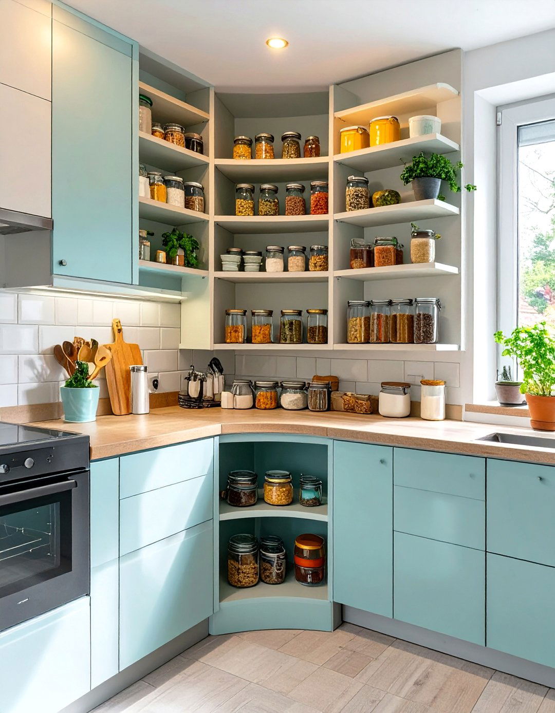 Corner Cabinet Organizers - 30 very small kitchen ideas