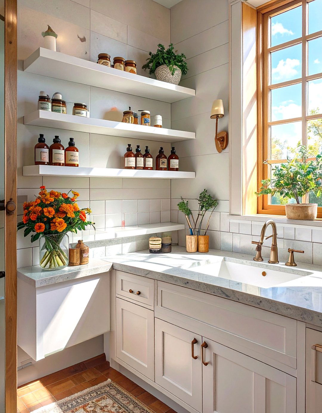 Corner Floating Shelves - 30 shelves very small bathroom storage ideas