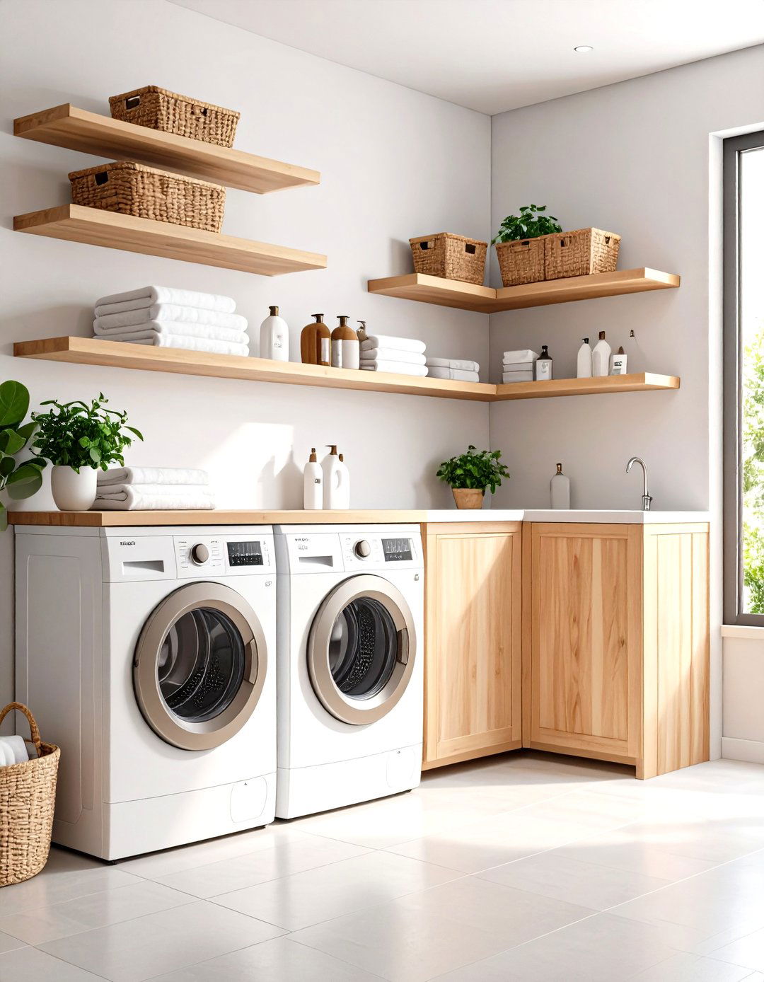 Corner Laundry Room Shelves - 30 laundry room shelves ideas