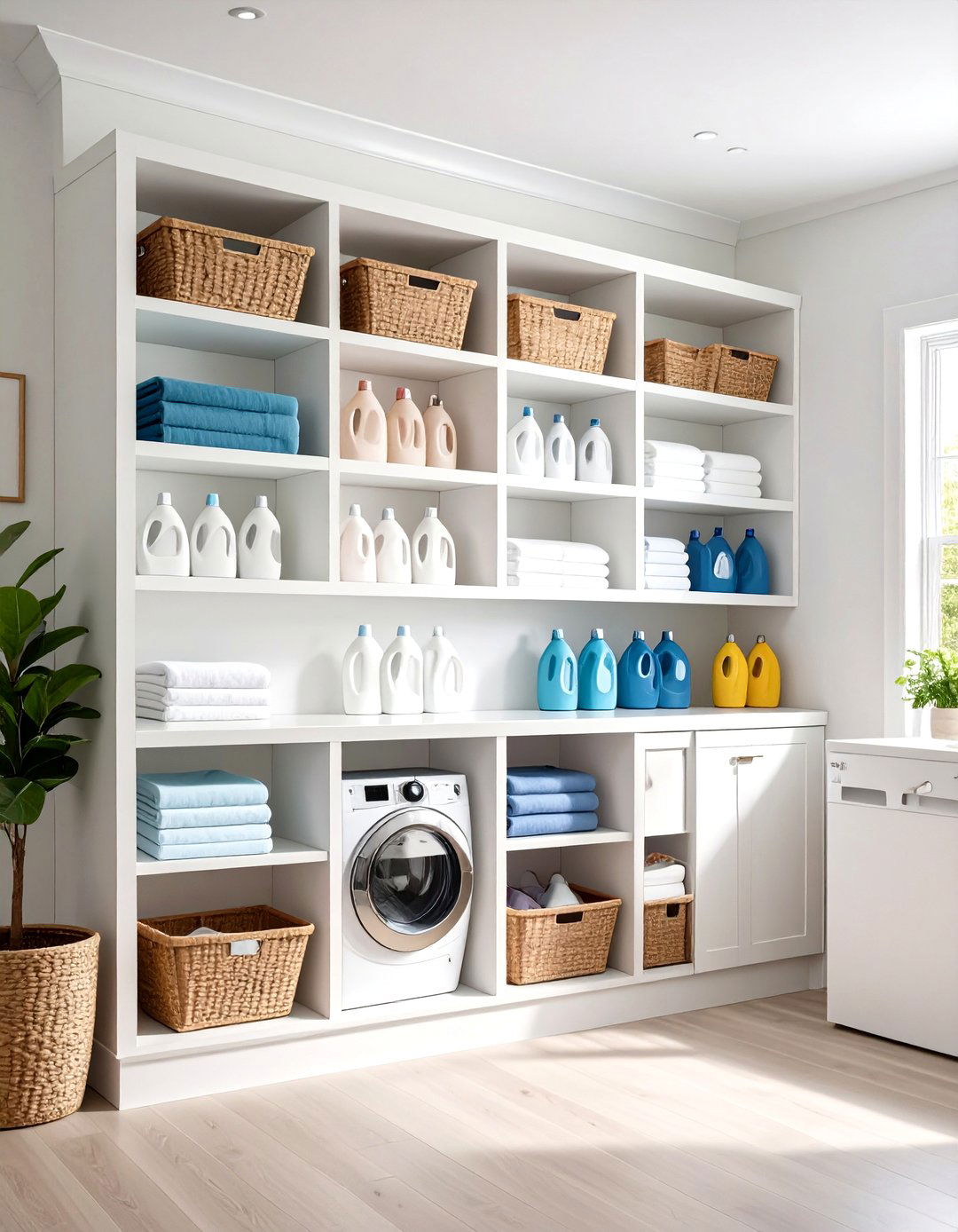 Corner Laundry Shelving System - 30 laundry shelf ideas
