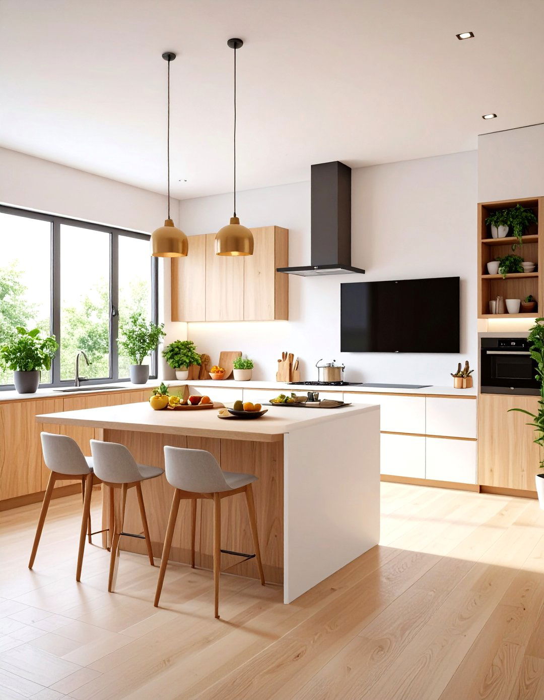 Corner Mounted Kitchen TV Solution - 30 kitchen tv ideas