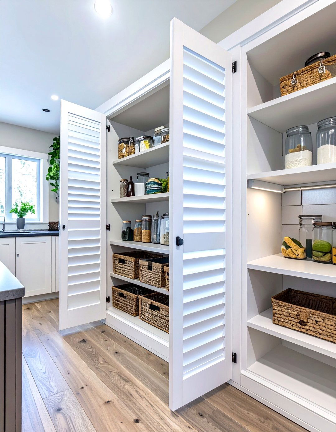 Corner Pantry with Bi Fold Doors - 30 corner pantry ideas