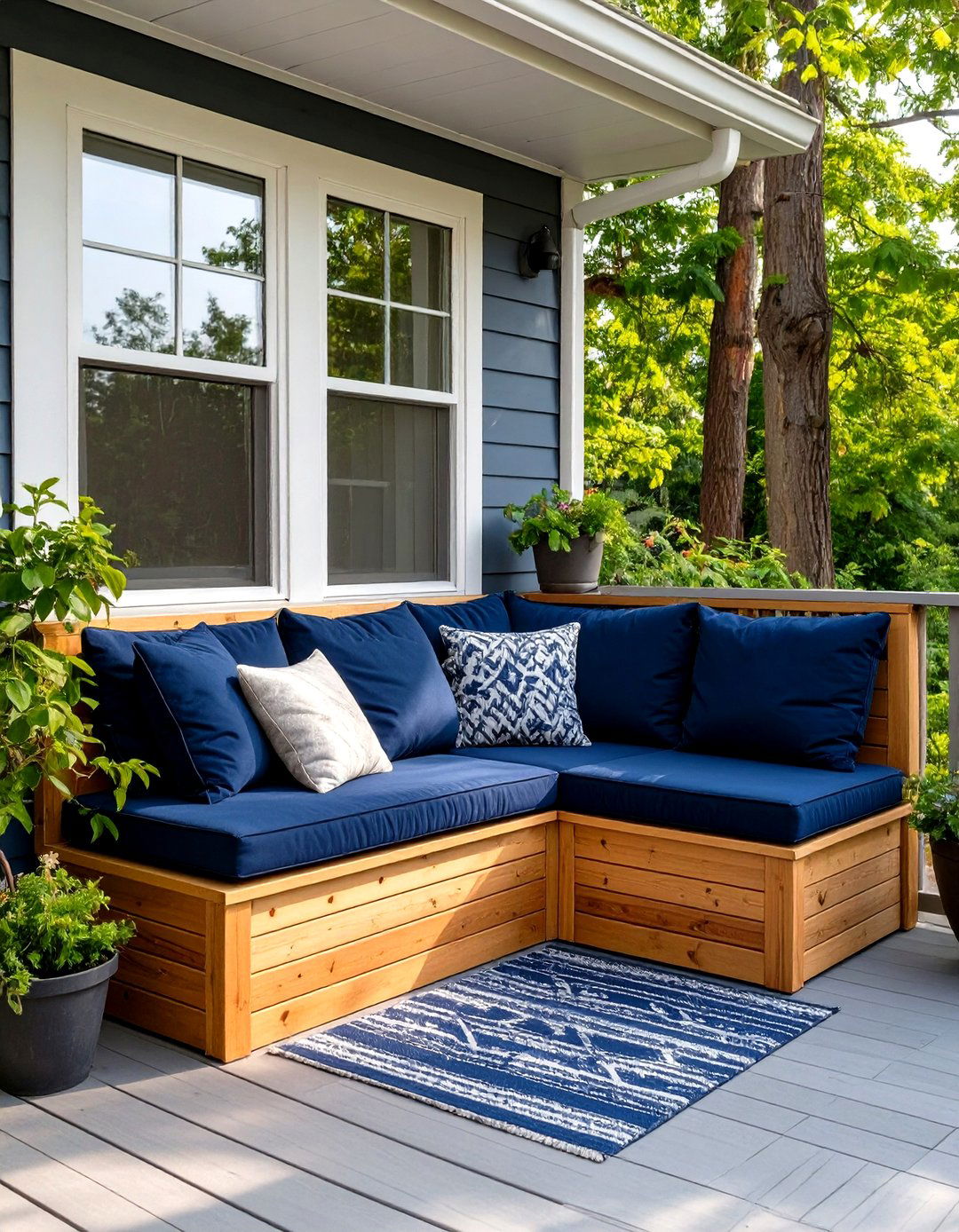 Corner Seating Unit for Small Decks - 30 small deck furniture ideas
