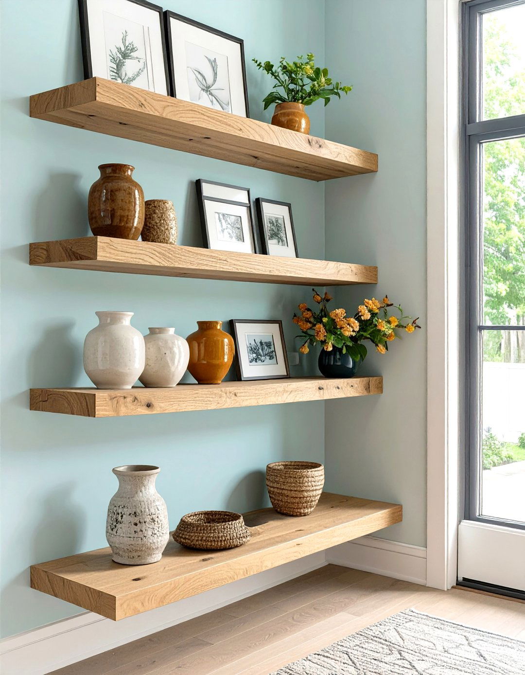 Corner Shelving Unit Installation - 30 small entryway design ideas
